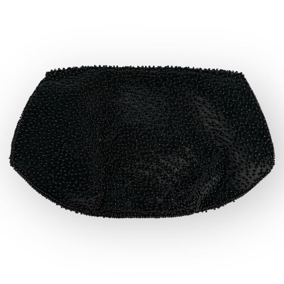 Vintage Michel Swiss Evening Purse Beaded Small Black Clutch Purse Snap Closure - Picture 7 of 11